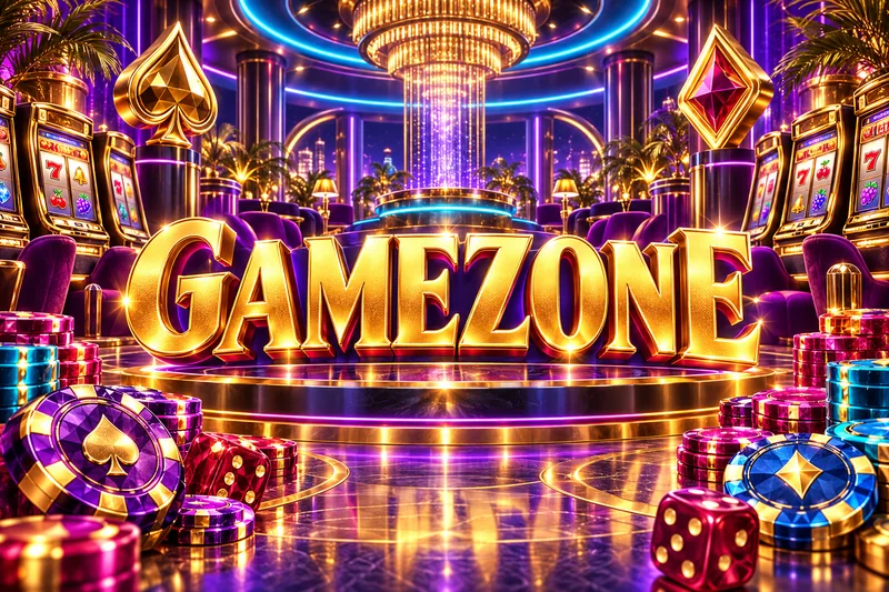 gamezone brand artwork in a gold and jewel casino scene — original concept illustration